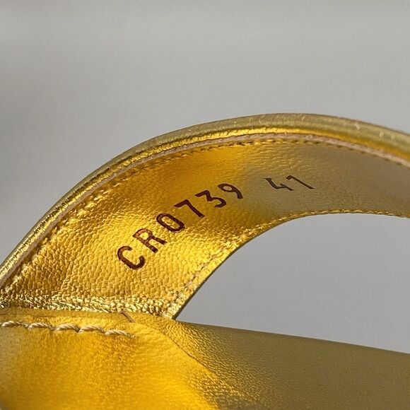 DOLCE&GABBANA Sculpted-Heel Metallic Leather Sandals size 41 - Picture 11 of 14